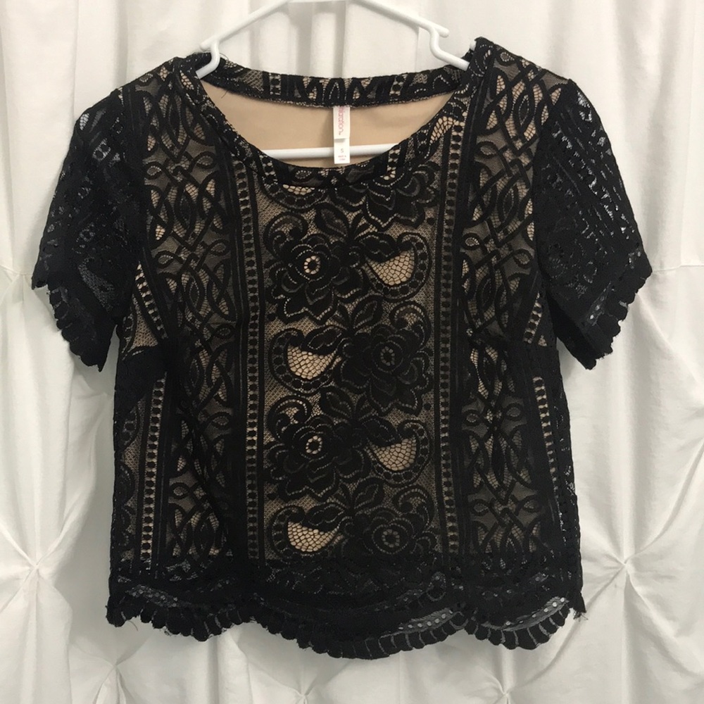 Xhilaration Black Lace Blouse